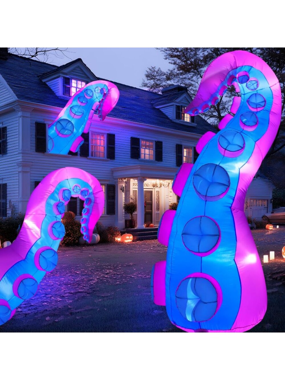 🎃8ft Halloween Inflatable Octopus Tentacles Blow Up Yard Decor with Light